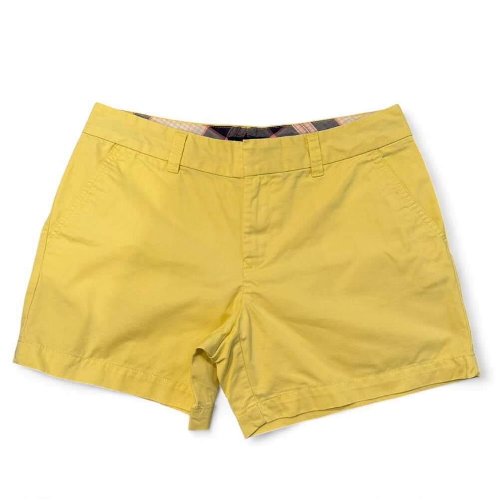 Yellow Tommy Hilfiger chino shorts with plaid lining